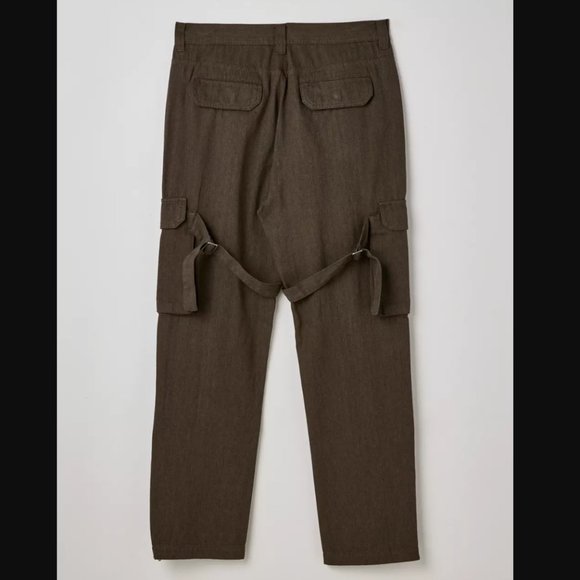 Standard Cloth Cotton Chocolate Herringbone Twill Flared Cargo Pant men XL orXXL - Picture 7 of 15